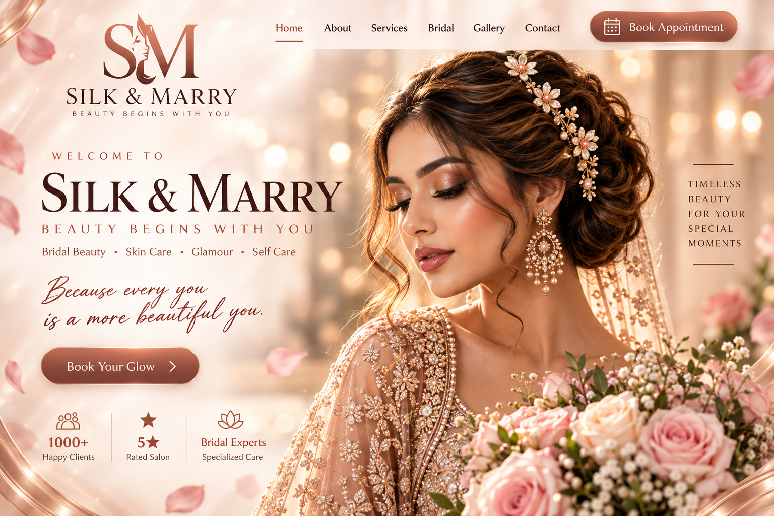Silk & Marry Mumbai salon reception and beauty studio